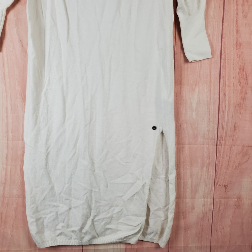 Ted Baker Sweater Dress Womens 1 White Viscose Knit Raglan Sleeve Turtleneck - Picture 5 of 10